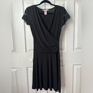 NWOT vintage black lace drape dress - size small
